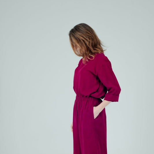 Tencel Damenshirt Berry Pink, langärmelig, Urheber: Mini & Eve