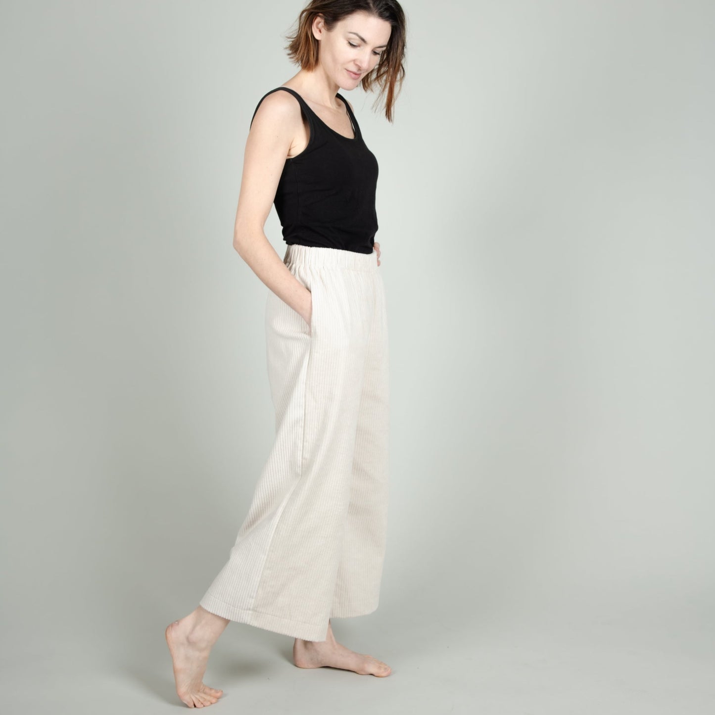 Damen-Hose in Creme Weiß, Cord, Urheber: Mini & Eve