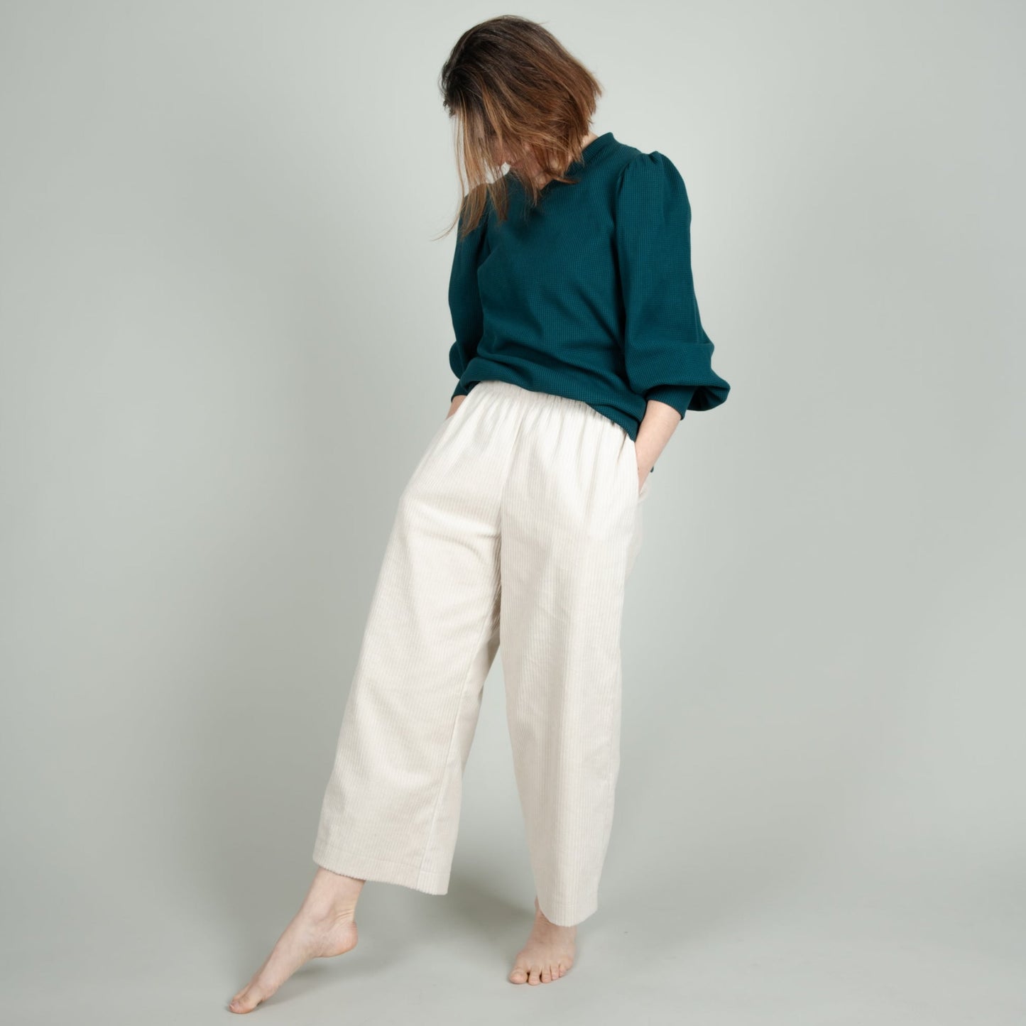 Damen-Hose in Creme Weiß, Cord, Urheber: Mini & Eve