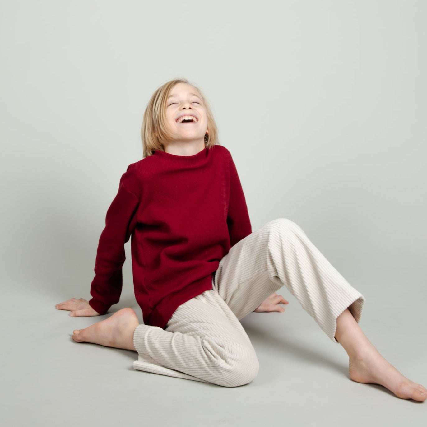 Kinder-Hose in Creme Weiß, Cord, Urheber: Mini & Eve
