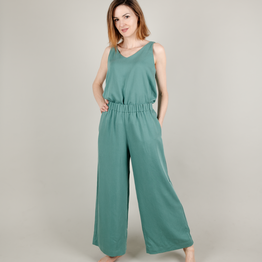 Tencel Damenhose lang Amaya, Aqua Petrol Blau-Grün Türkis; Urheber: Mini & Eve