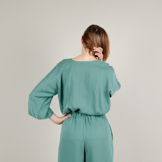 Tencel Damenshirt Kimonoschnitt Amy, Aqua Petrol Blau-Grün Türkis; Urheber: Mini & Eve