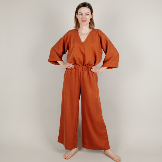 Tencel Damenhose lang Rost Rot Orange; Urheber: Mini & Eve