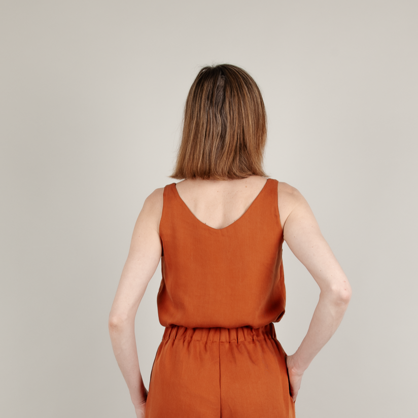 Tencel Damenshirt ärmellos Träger Rost Rot Orange; Urheber: Mini & Eve