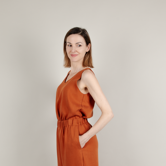 Tencel Damenshirt ärmellos Träger Rost Rot Orange; Urheber: Mini & Eve