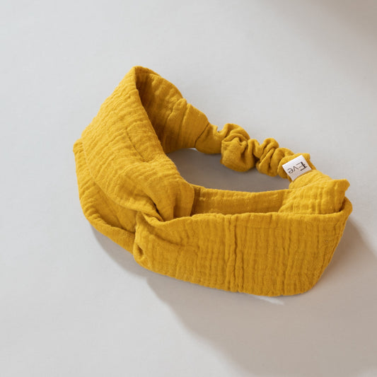 Musselin Turban Stirnband curry gelb, Kind, Mädchen, Urheber: Mini & Eve