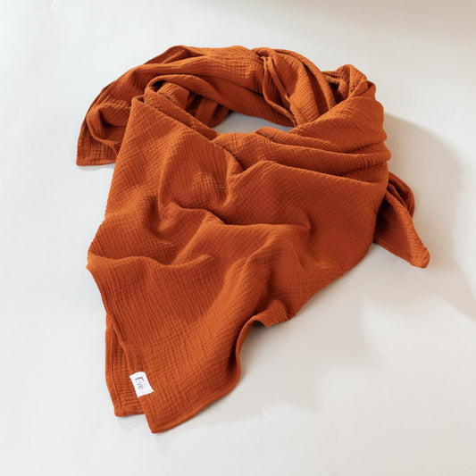Musselin Halstuch Terracotta XL, extra groß, Erwachsene, Urheber: Mini & Eve