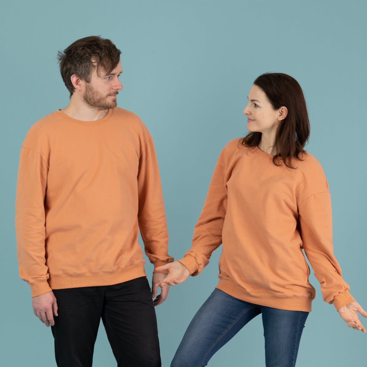 Sweater für Damen und Herren, Unisex, Papaya, Orange, Urheber: Mini & Eve