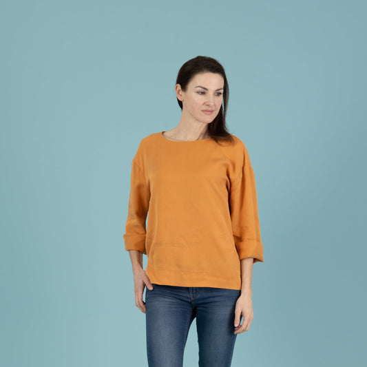 Tencel Damenshirt in der Farbe Mango, Urheber: Mini & Eve