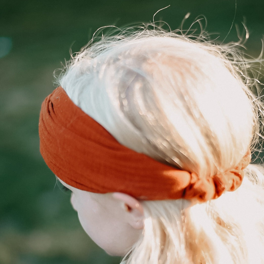 Musselin Turban Stirnband Terracotta, Kind, Urheber: Mini & Eve