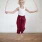Tencel Kinderhose in Berry Pink mit Schleife und Paperbag-Bund, Mädchenhose; Urheber: Mini & Eve