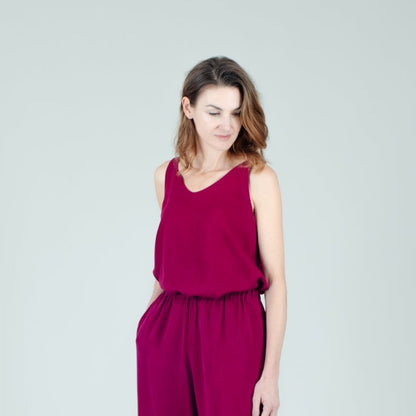 Tencel Damenshirt ärmellos in Berry Pink; Urheber: Mini & Eve