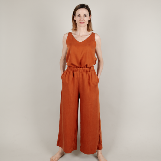Tencel Damenhose lang Rost Rot Orange; Urheber: Mini & Eve