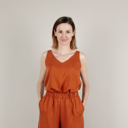 Tencel Damenshirt ärmellos Träger Rost Rot Orange; Urheber: Mini & Eve