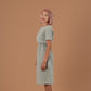 MILA Damenkleid Musselin Mint Seitenansicht links, Urheber: Mini & Eve
