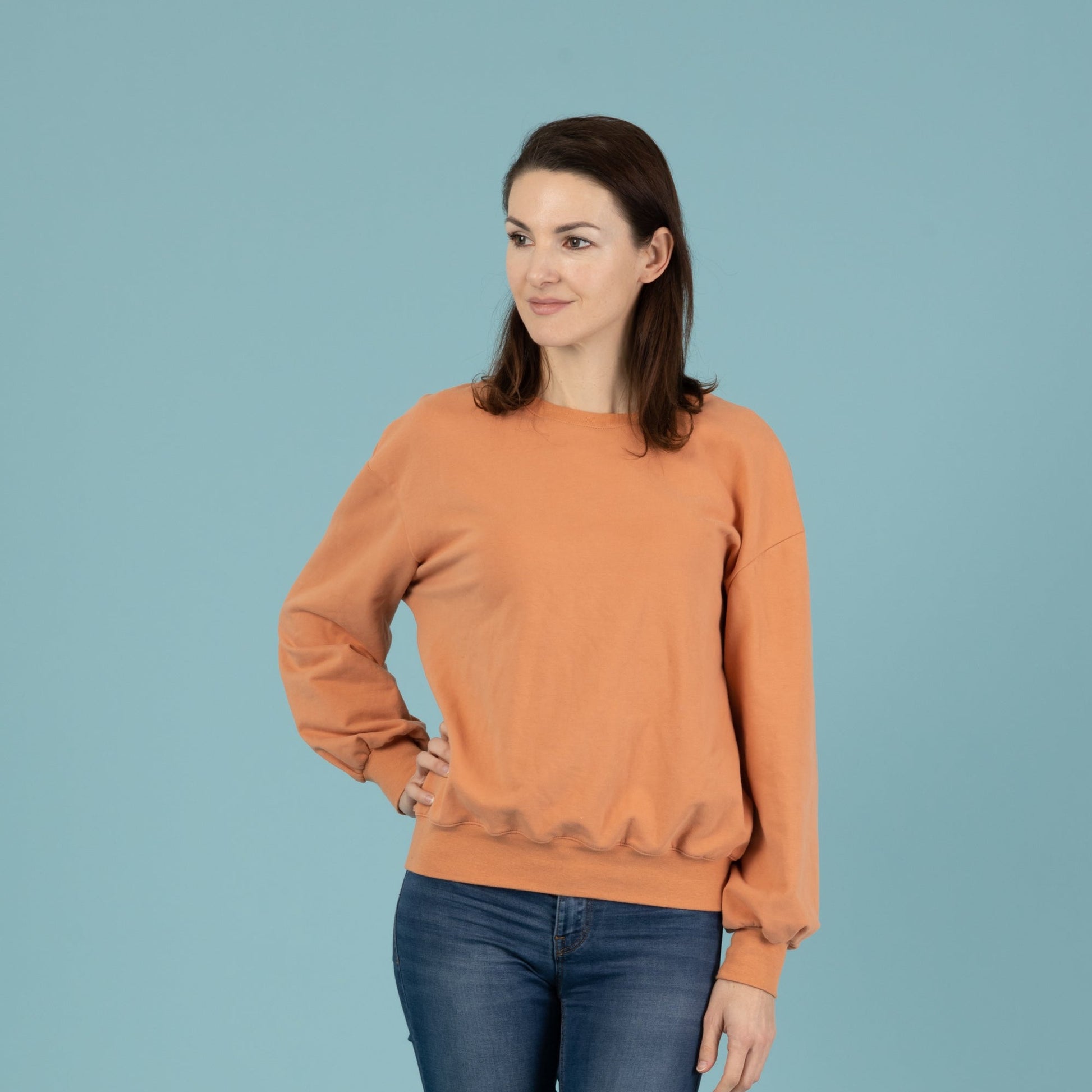 Sweater für Damen, Vorderansicht, Papaya, Orange, Urheber: Mini & Eve