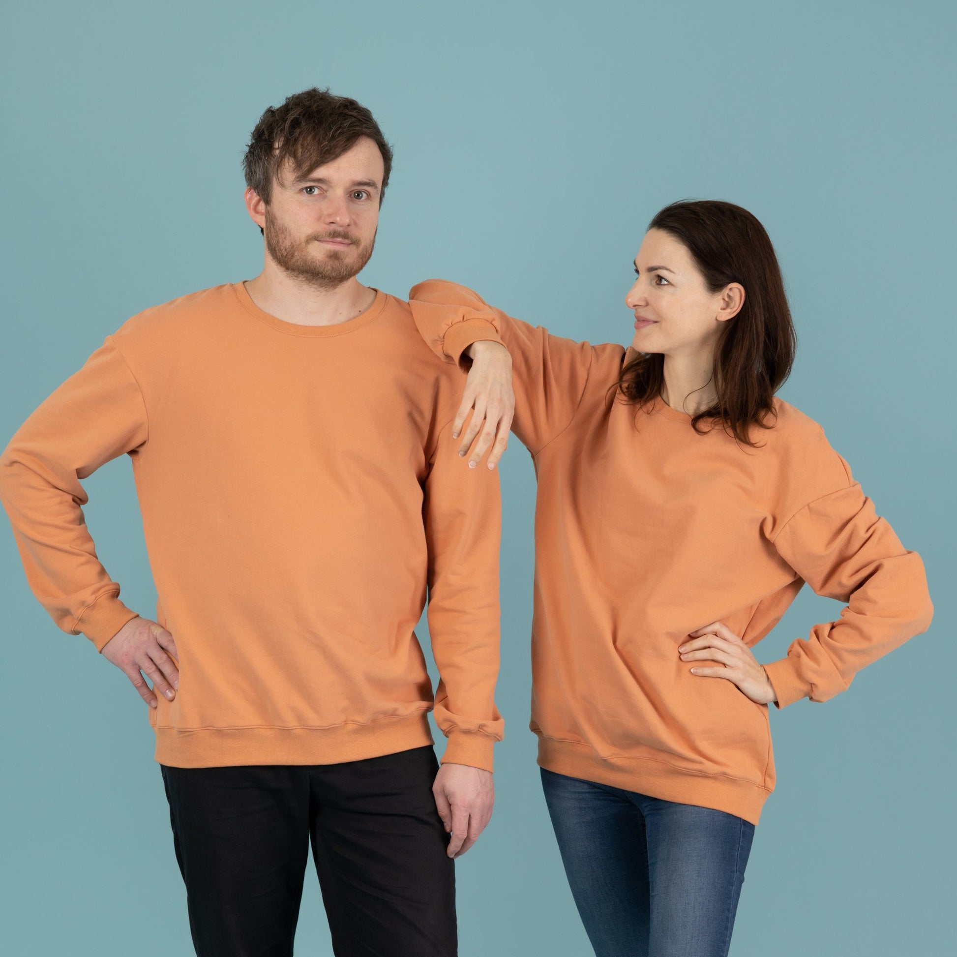 Sweater für Damen und Herren, Unisex, Papaya, Orange, Urheber: Mini & Eve