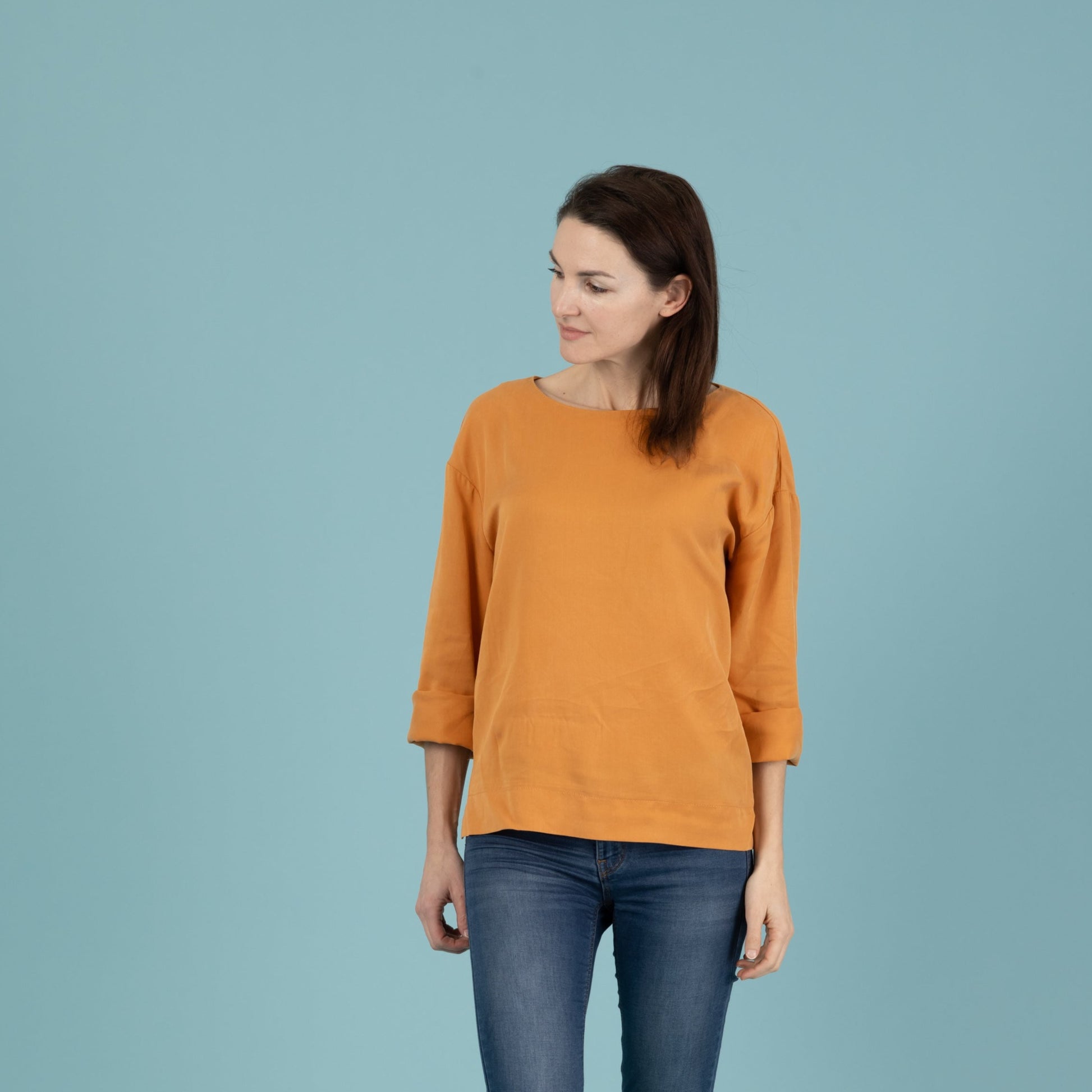 Tencel Damenshirt in der Farbe Mango, Urheber: Mini & Eve