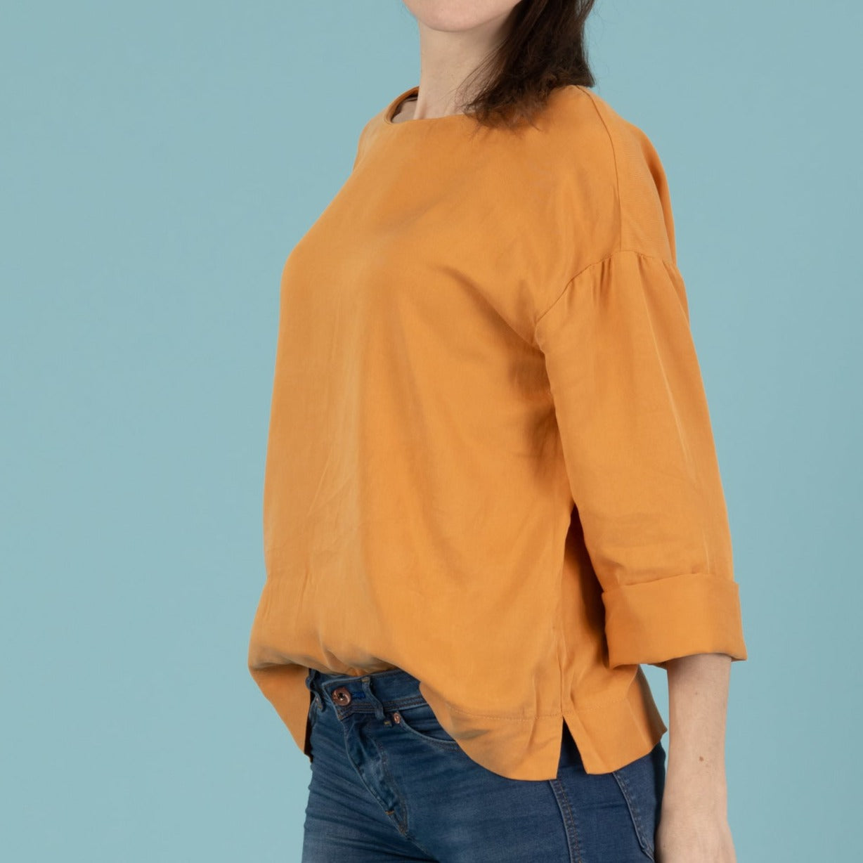 Tencel Damenshirt in der Farbe Mango, Urheber: Mini & Eve