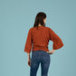 Kimono-Wickelbluse zum Binden für Damen aus Musselin in Terracotta, Urheber: Mini & Eve