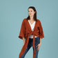 Kimono-Wickelbluse zum Binden für Damen aus Musselin in Terracotta, Urheber: Mini & Eve